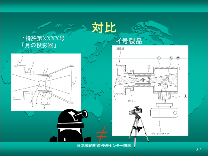  	特許と被疑侵害品の比較